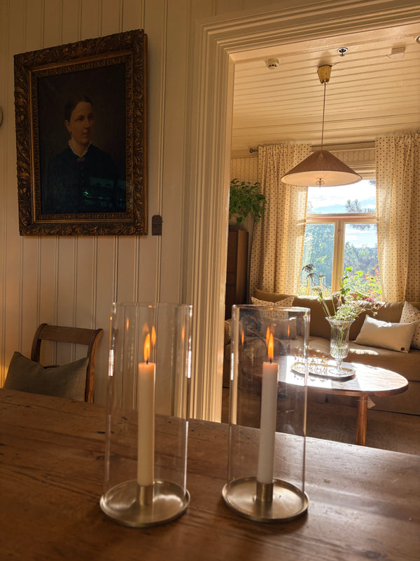 Lysestake glass & messing