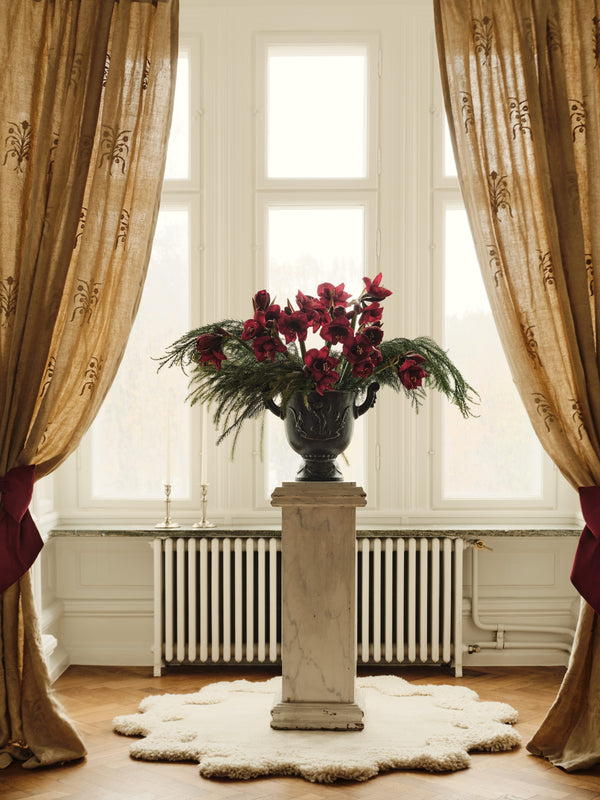 Cappelen dimyr floral lin duk, Beige