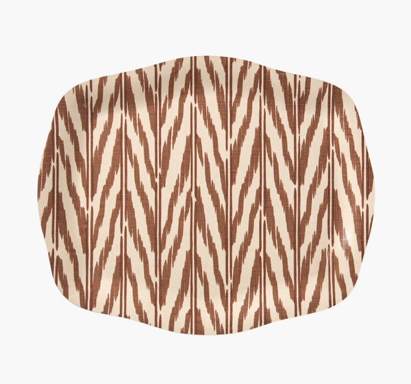 Helene Blanche Serveringsbrett, Painted Ikat Sienna