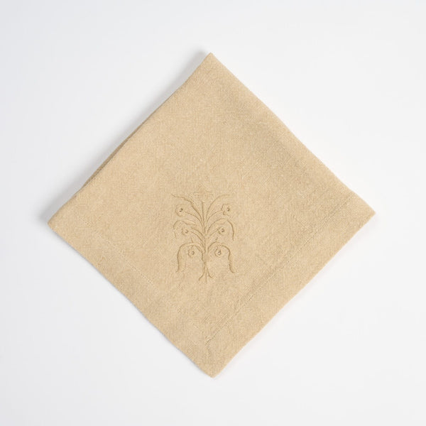 Cappelen dimyr floral  lin serviett, Beige
