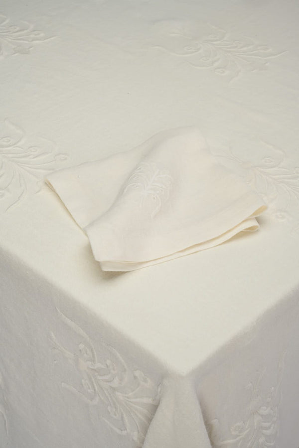Cappelen dimyr floral lin serviett, Hvit