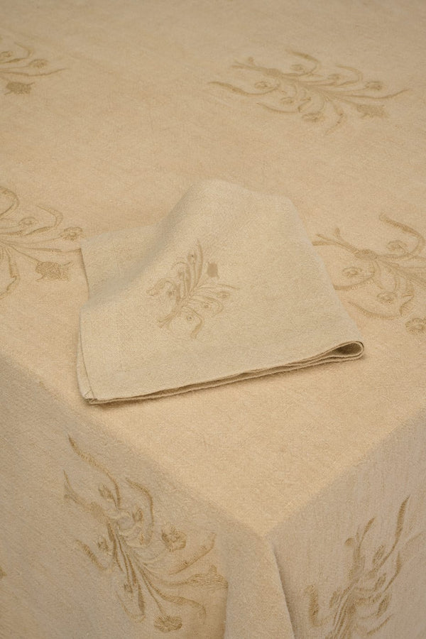 Cappelen dimyr floral lin duk, Beige