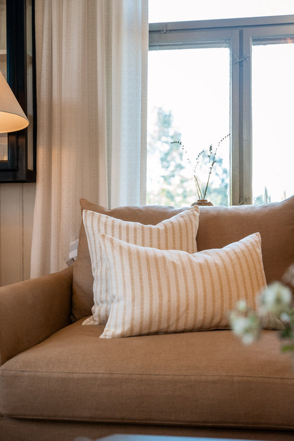 Helene Blanche cushion, Polka Stripe Ocher 40x60