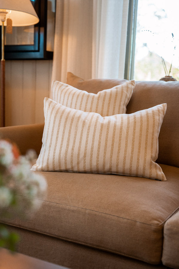 Helene Blanche cushion, Polka Stripe Ocher 40x60
