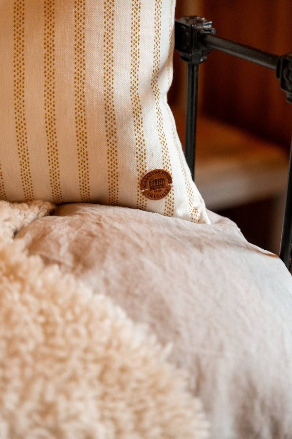 Helene Blanche cushion, Polka Stripe Ocher 40x60