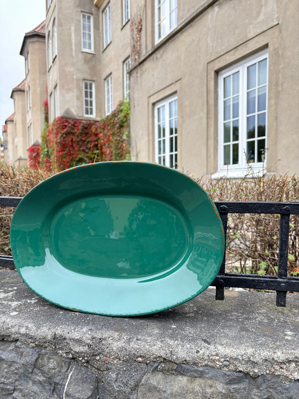 Serveringsfat stort, flaskegrønn
