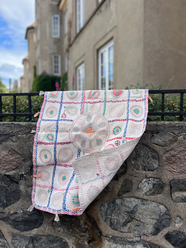 Vintage Kantha tekstil rosa
