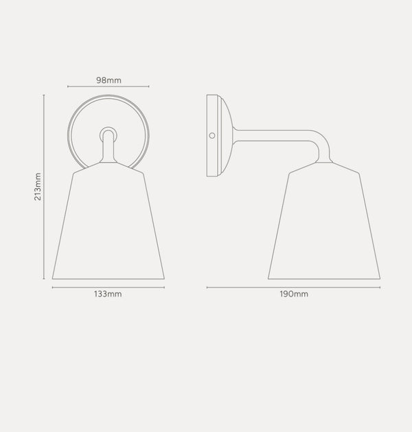 Medium vegglampe nikkel