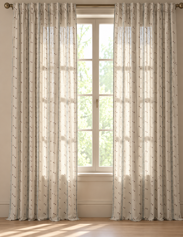 Helene Blanche gardin, Cross stitch, Indigo plum