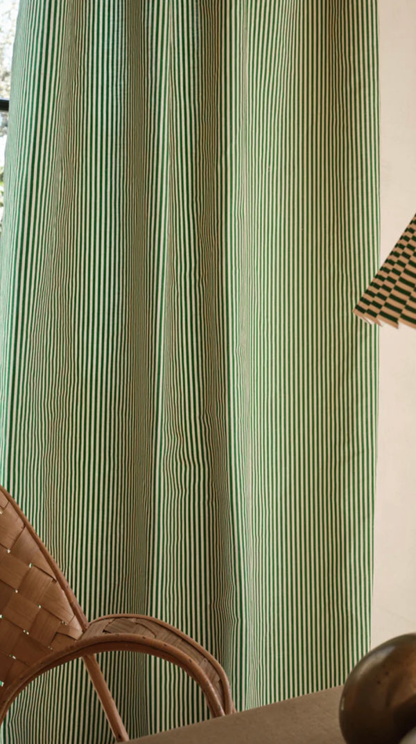 Moiré Stripe Fabric, Emerald