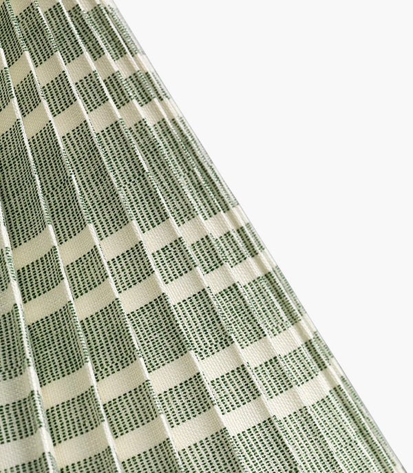 Needlepoint Stripe Pleated Lampshade, Green Earth by Helene Blanche