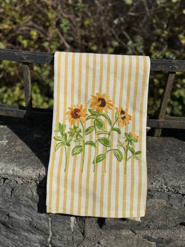 Italienske brodert kjøkkenhåndklær, Gul