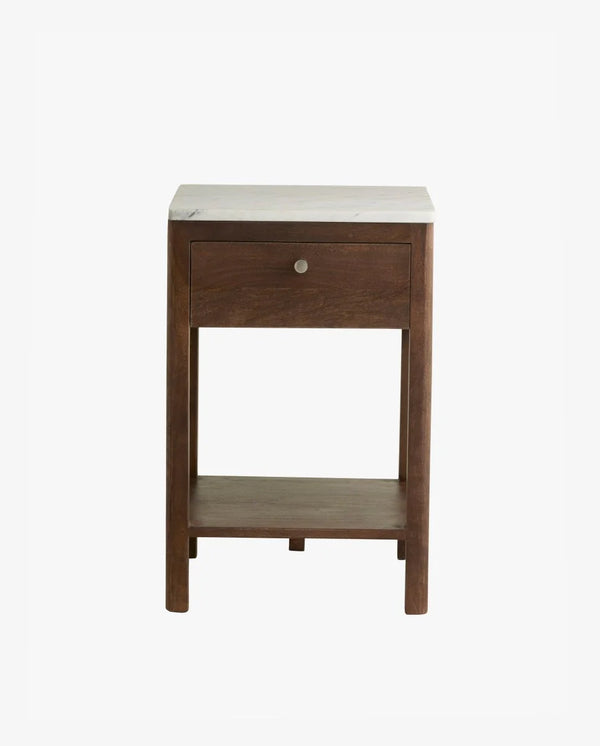 Bedside table with marble top