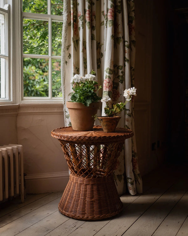 Rattan side table