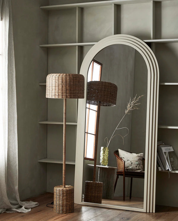 Rattan floor lamp