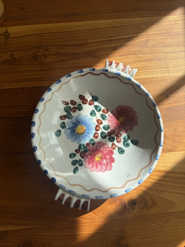 Vintage keramikkbolle blomster