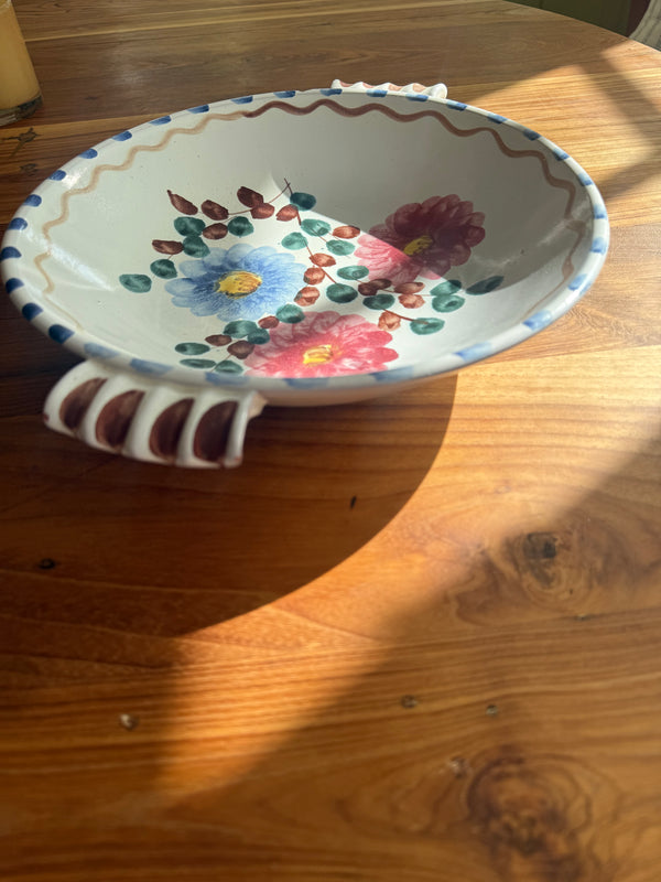 Vintage keramikkbolle blomster
