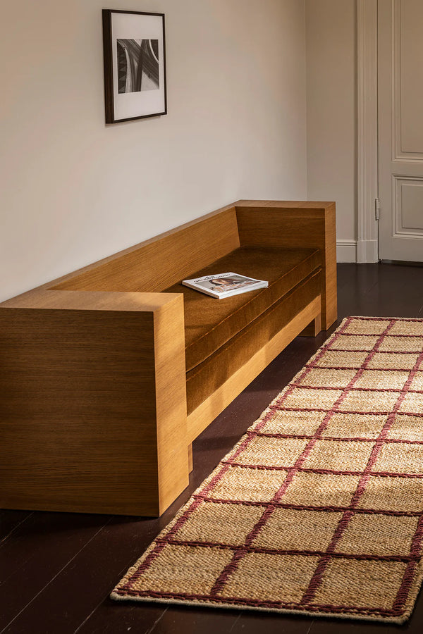 Strata jute teppe burgunder