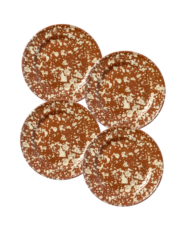 Splatter dinner plate brun 4 pack