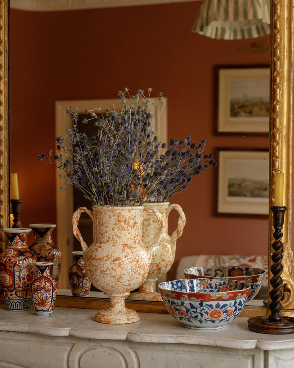 Splattervase large tan/oker