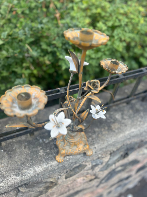 Vintage Lysestake Blomst