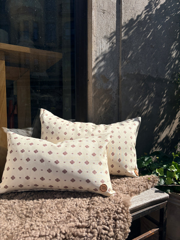 Helene Blanche cushion, Polka Stripe Rouge 40x60