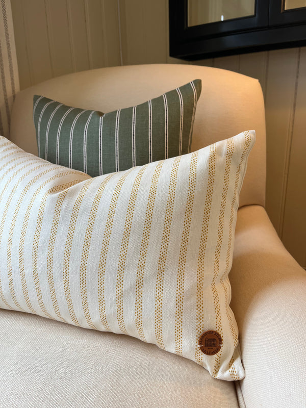 Helene Blanche pute, Polka Stripe Ochre 40x60