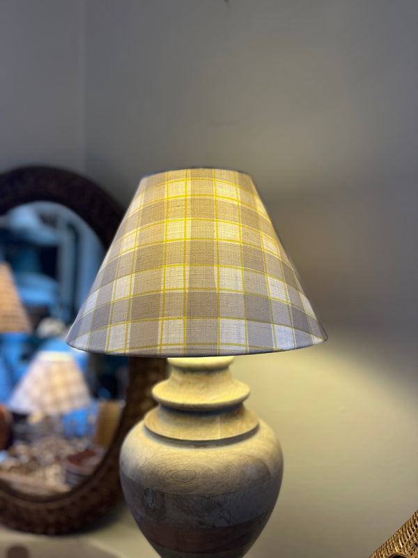 Gingham taupe, Lampeskjerm Medium - Cathy Nordström
