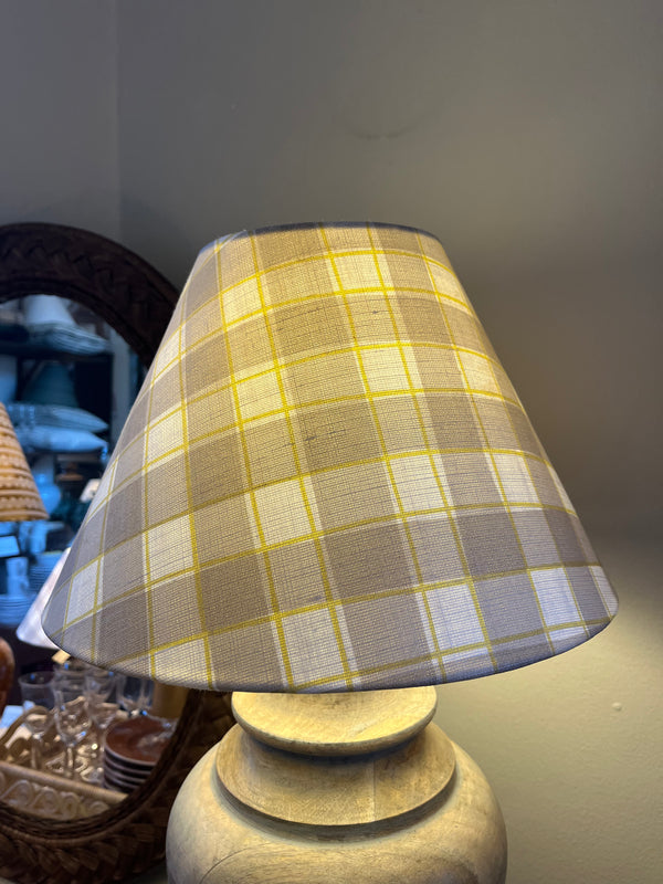 Gingham taupe, Lampeskjerm Medium - Cathy Nordström
