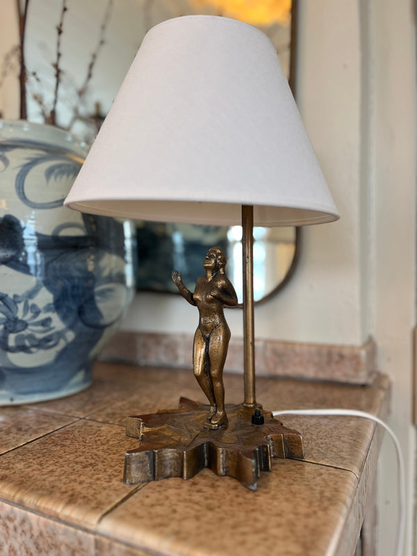 Vintage bordlampe, kvinne