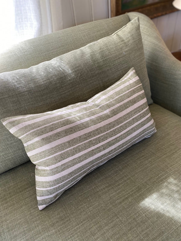 Fermoie, York Stripe grønn, pute 30x50