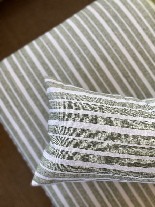 Fermoie, York Stripe grønn, pute 30x50