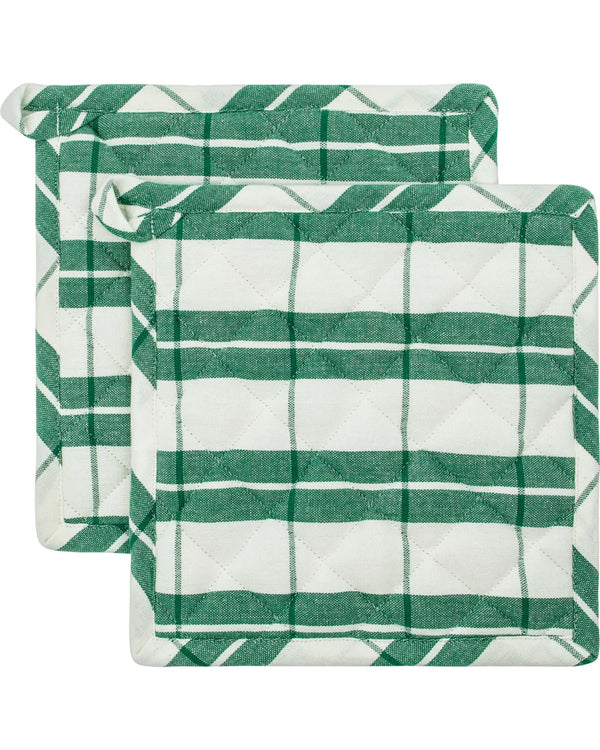 Gryteklut, 2 stk Gingham grønn