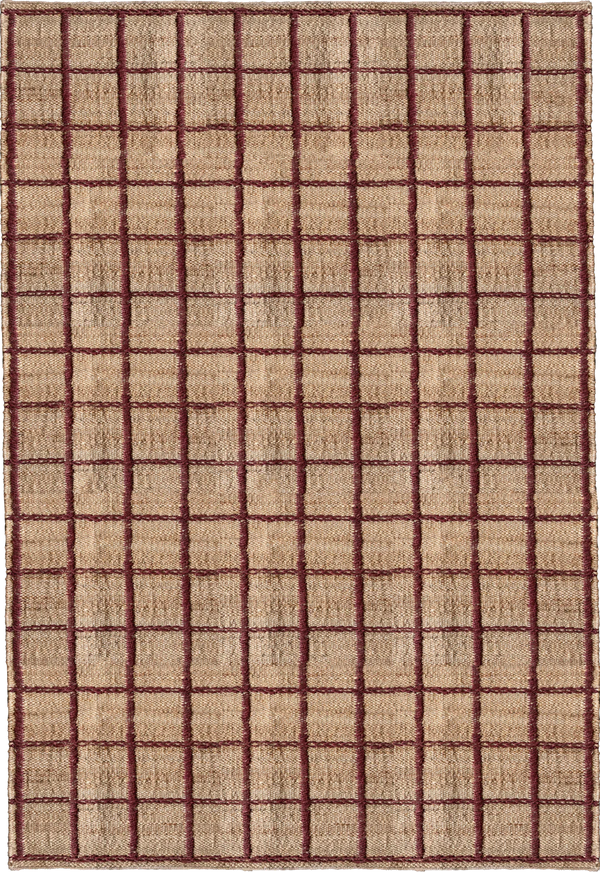 Strata Jute Teppe, Burgunder
