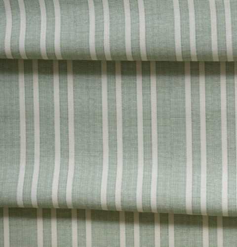 Needlepoint Stripe Fabric, Green Earth