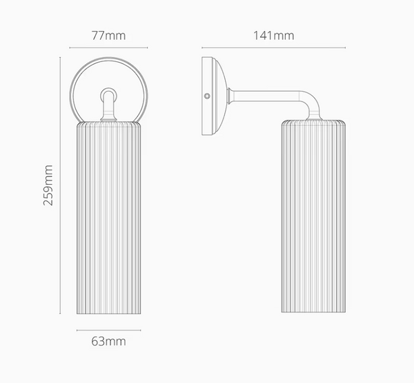 Rill vegglampe messing / gull