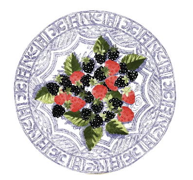 Gien Oiseau Bleu Fruit, Kakefat