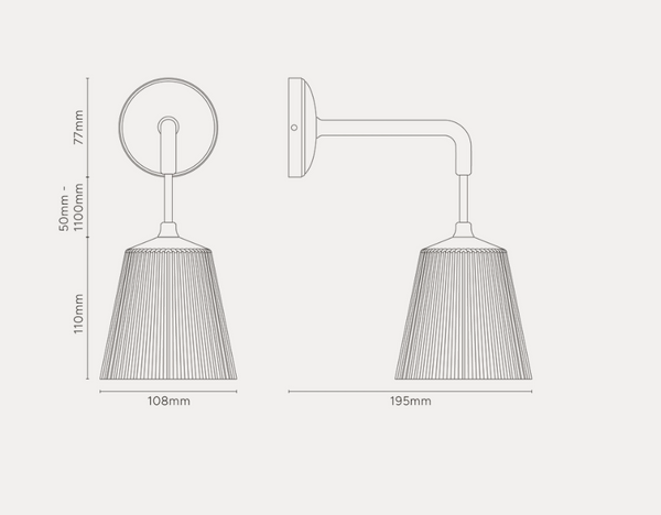 Mini antikk messing vegglampe