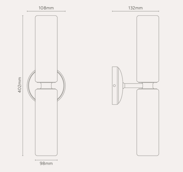 Rill dobbel medium med porselen
