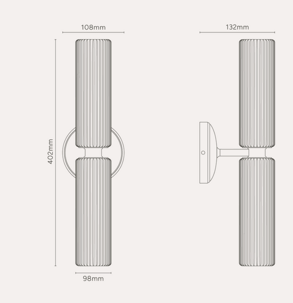 Rill Dobbel Lampette, Messing