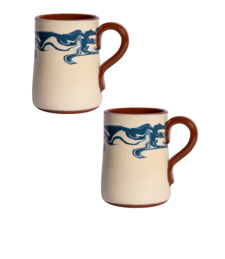 Sharland marble mug blue