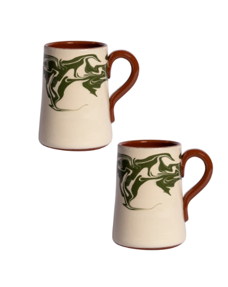 Sharland marble mug green