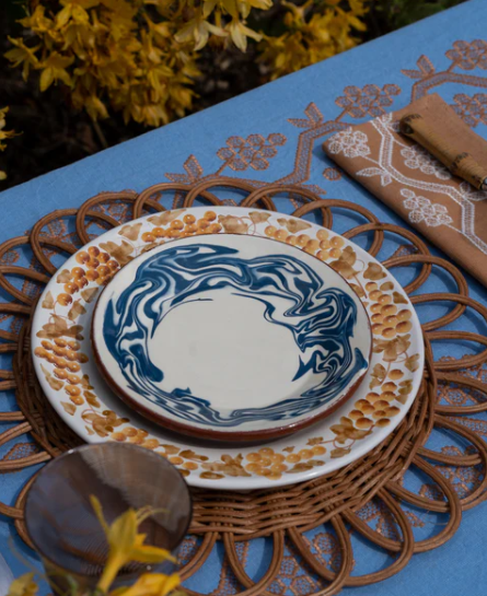 Sharland marbre small plate blue