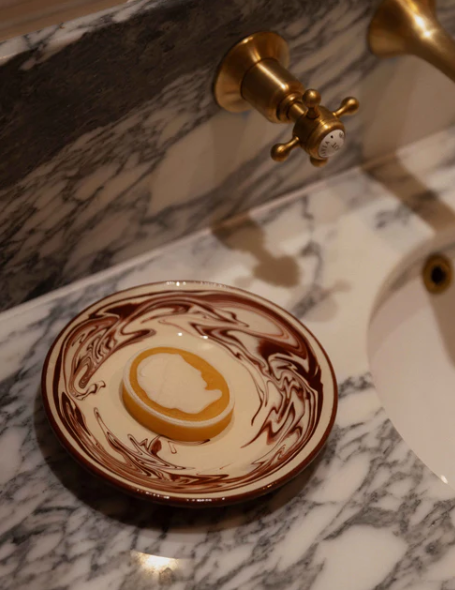 Sharland marble small plate brown