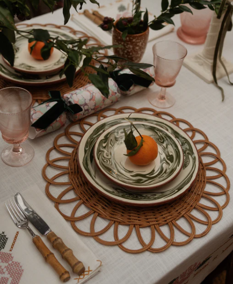 Sharland marble small plate green