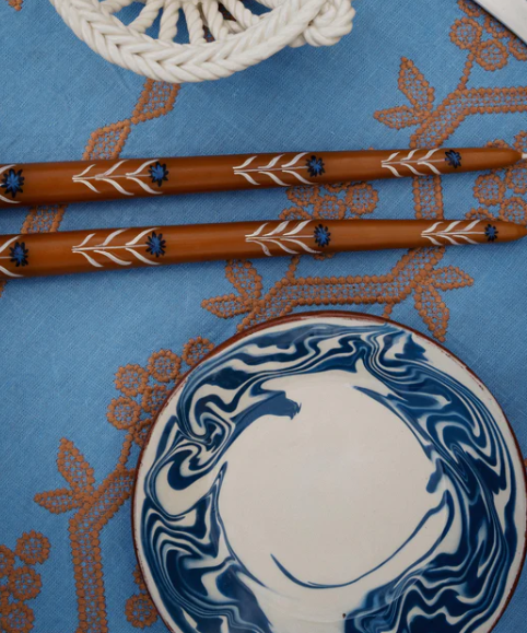 Sharland marbre dinner plate blue