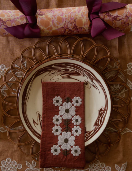 Sharland marble dinner plate brown