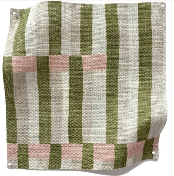 Imogen Heath, Anni Stripe, tekstil, Olive