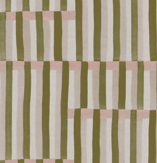 Imogen Heath, Anni Stripe, tekstil, Olive