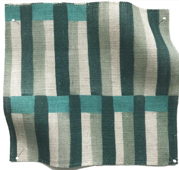 Imogen Heath, Anni Stripe, tekstil, Garden Green